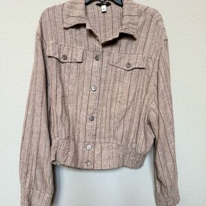 Striped Tan Women's Jacket